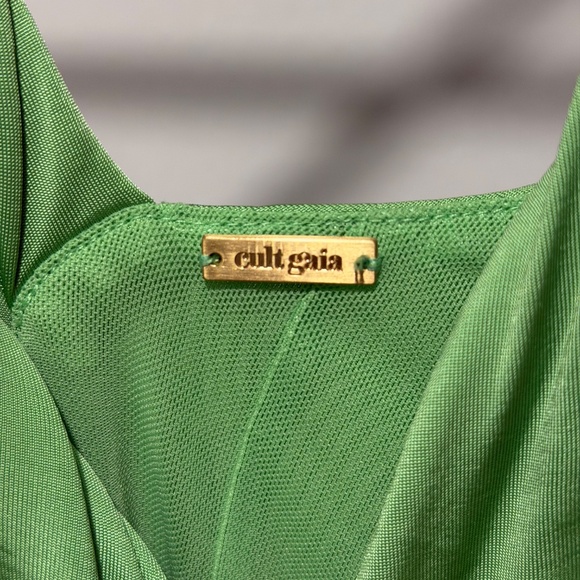 Cult Gaia “Jalina” Ruched Cutout Dress — Green, Size Small - Picture 7 of 11